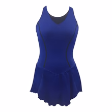Practice Skating Dress - Blue with Black Trim